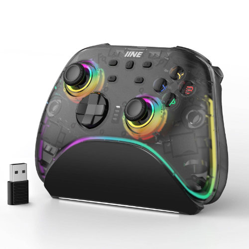 IINE Pro Controller + Charging Dock - (Transparent Black) (L1044)