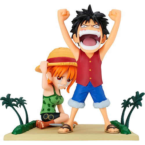 One Piece World Collectable Figure Log Stories - Monkey D Luffy and Nami (Banpresto)