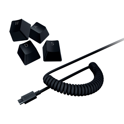 Razer PBT Keycap + Coiled Cable Upgrade Set (Classic Black)