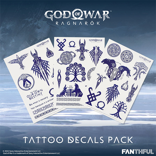Fanthful God of War Ragnarok Tattoo Decals Pack