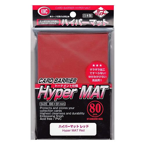 KMC Sleeve Hyper Mat Standard Size (Mat Red)(TCG)